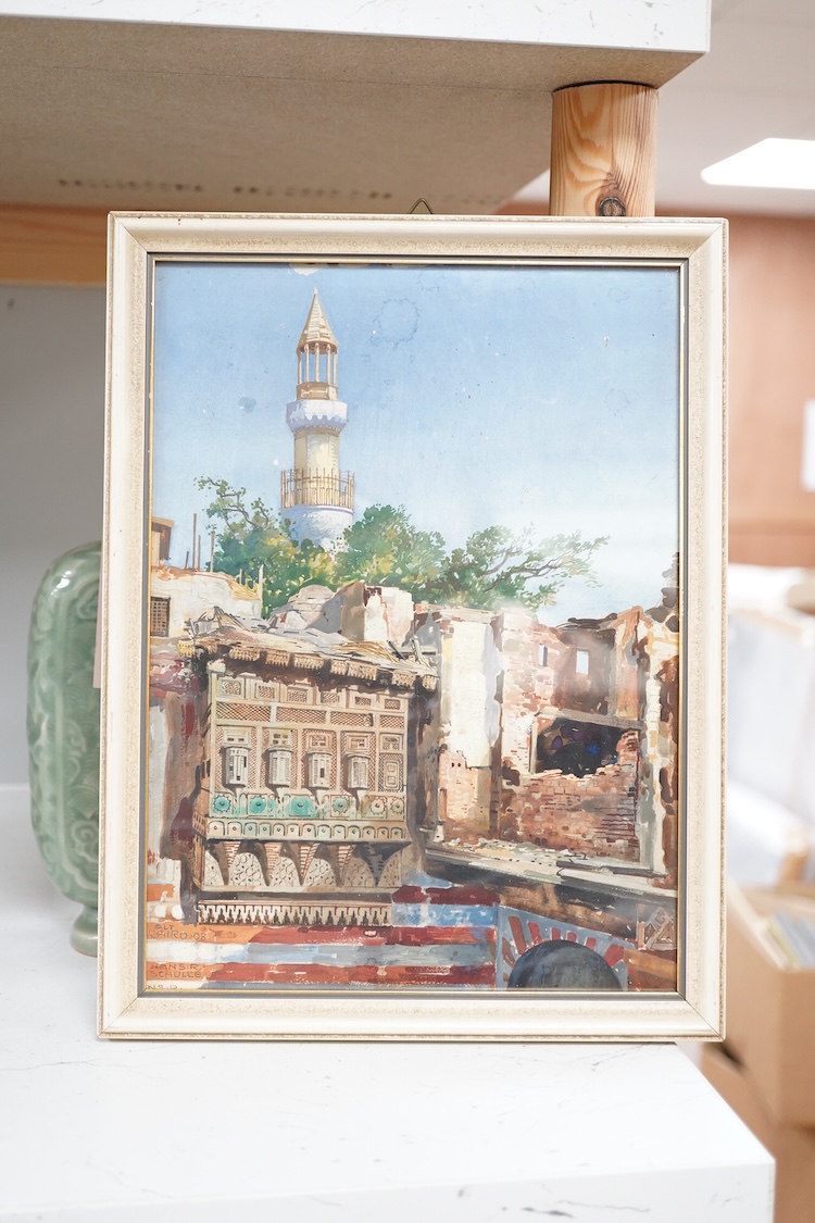 Hans Schulze, Cairo, signed and inscribed ALT Cairo, 08, gouache, 26.5 x 19cm